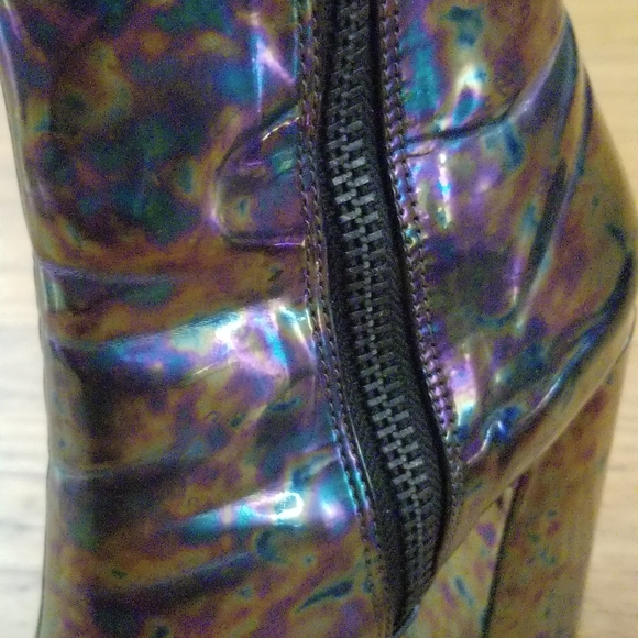 Current Mood Platform Boots Oil Slick Size 5 - Picture 3 of 4